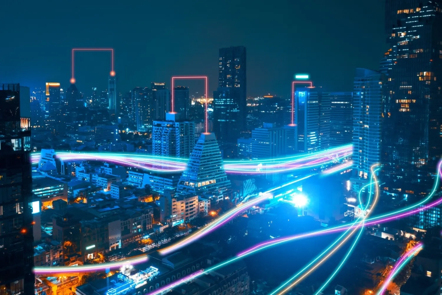 city connected with power